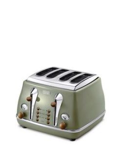 Delonghi Ctov4003.Gr Vintage Icona 4-Slice Toaster - Green